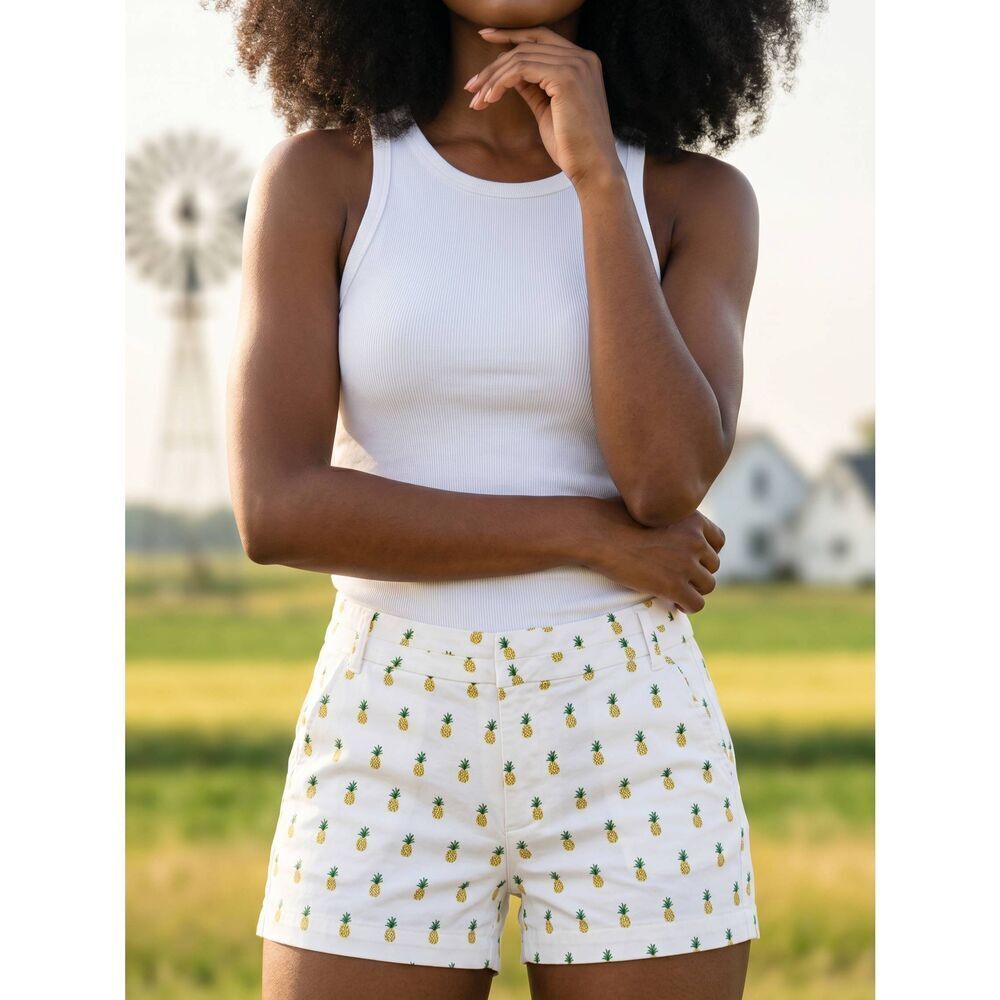 🔸️Blue Rain White Pineapple Shorts Size 4